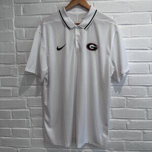 Nike Georgia Bulldogs White On-Field Performance Golf Polo Shirt Men's XL